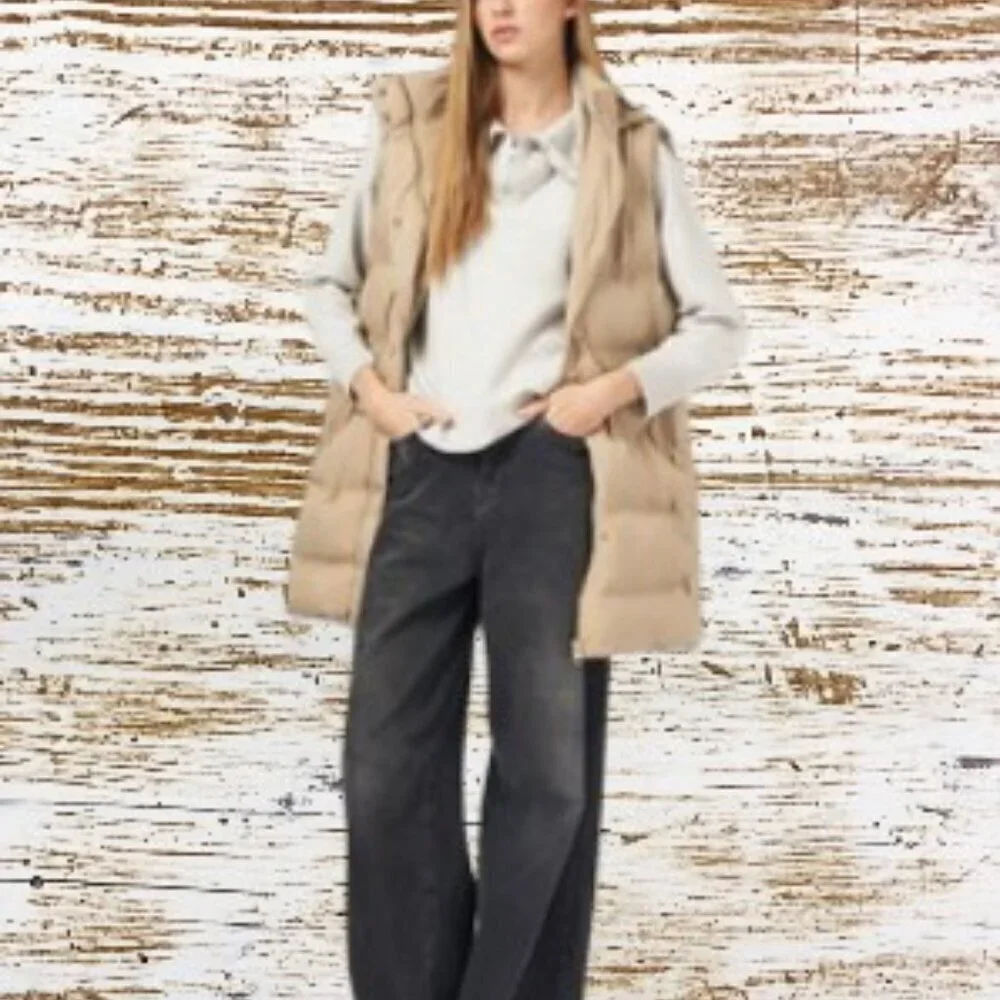 Zara Women's jacket VEST SIZE XS Beige 0304/694/170